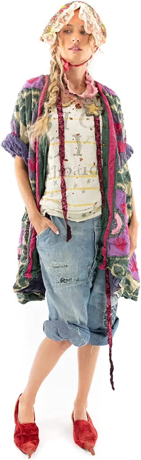 Magnolia Pearl Appliqué Hippie Coat One Size Bazaar - JACKET587