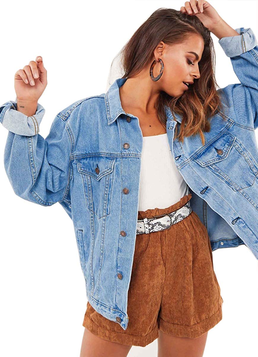 Jean Jacket Women Oversized Black Denim Jacket