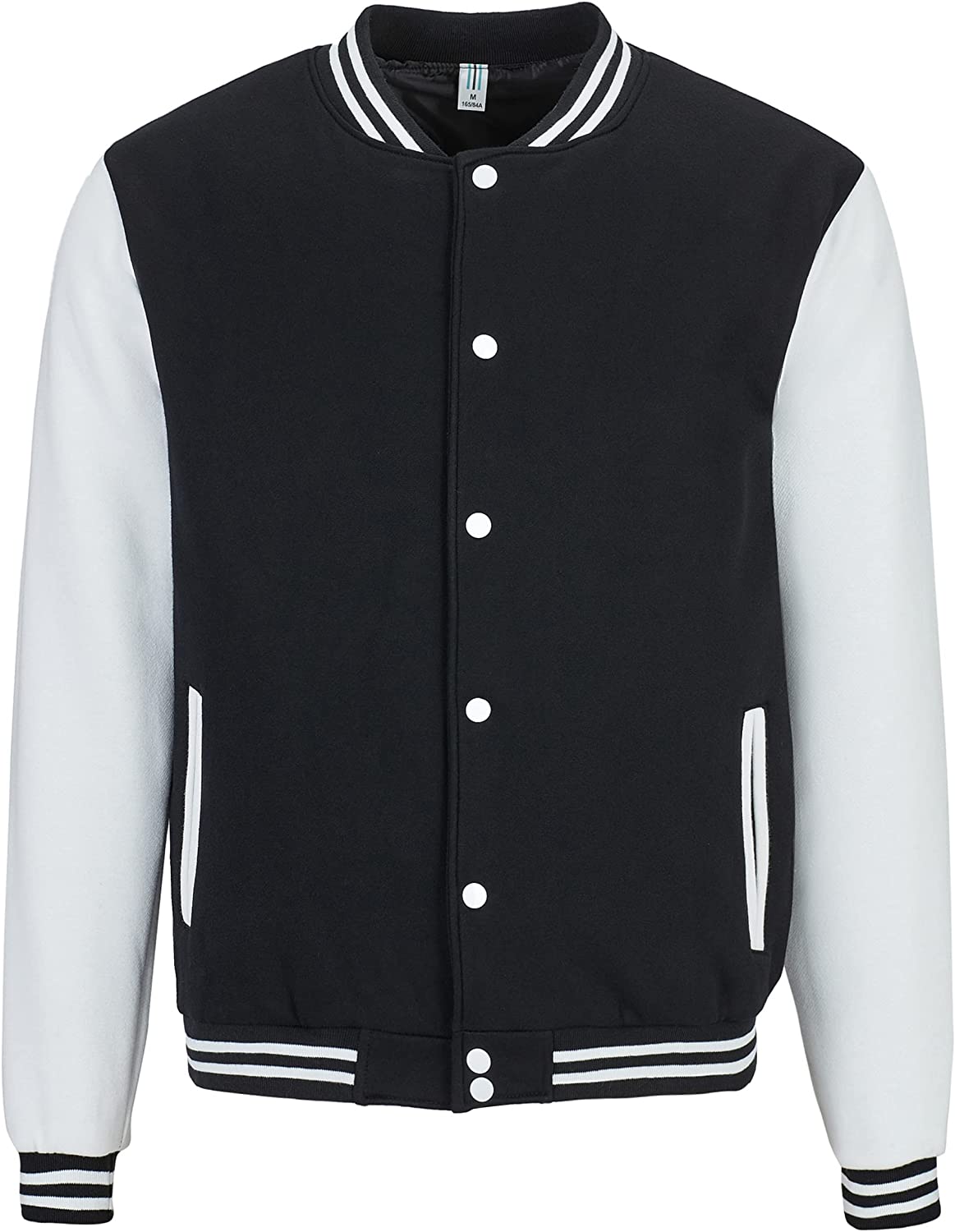 TRIFUNESS Varsity Jacket Letterman Jacket Baseball Jacket with Long Sleeve Banded Collar