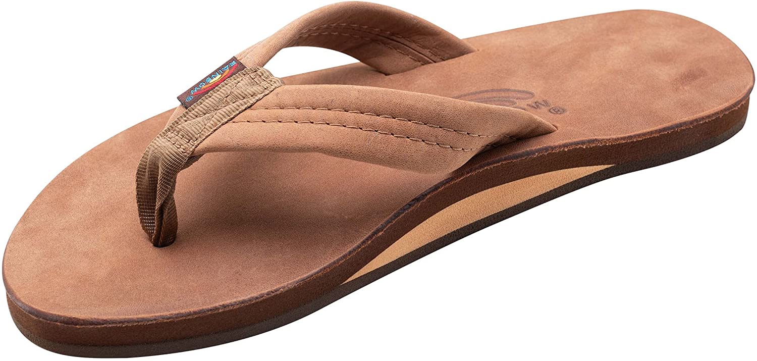 Rainbow Sandals Mens Luxury Leather - Single Layer Arch Support