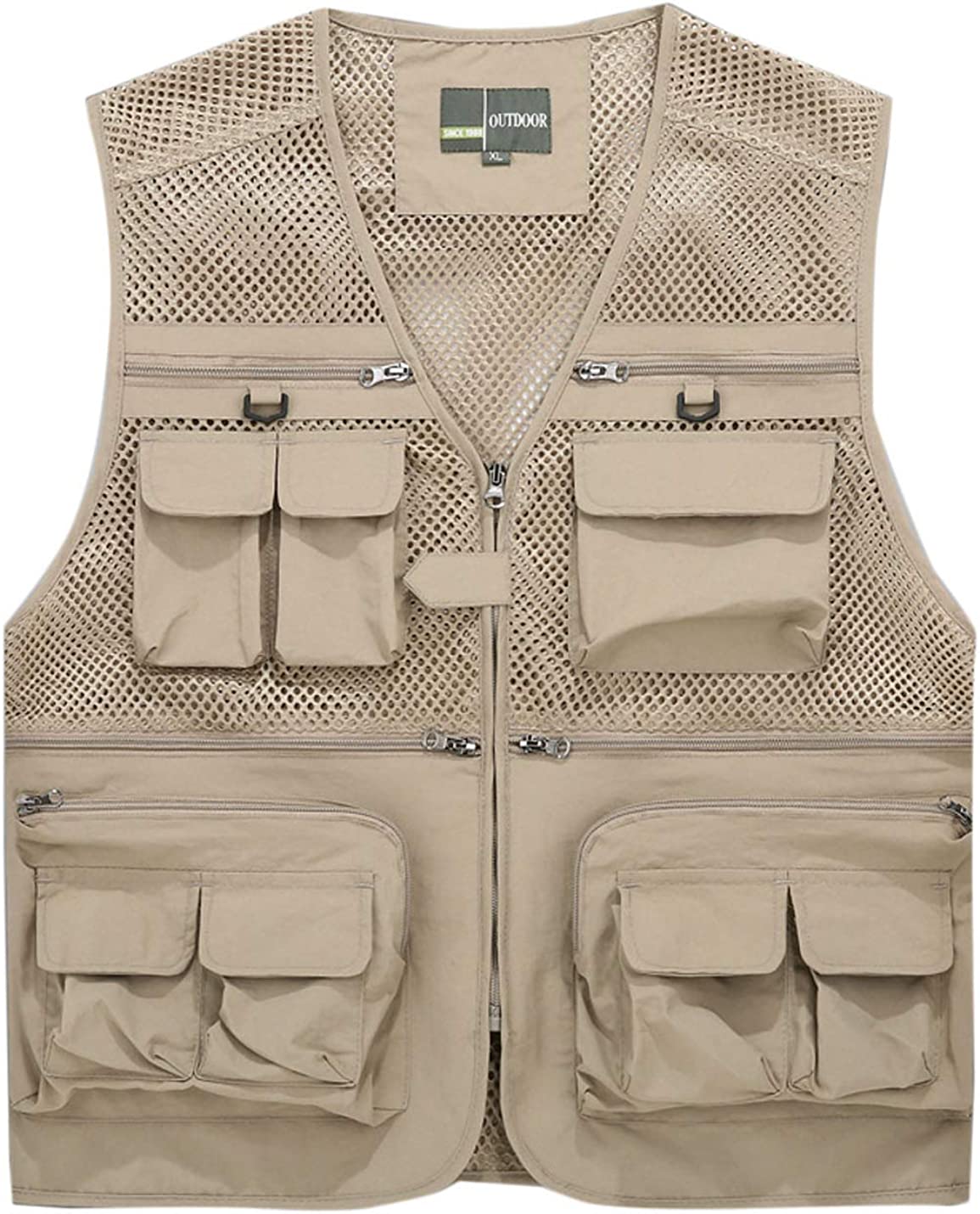 Flygo Mens Summer Outdoor Work Safari Fishing Travel Photo Vest with Pockets