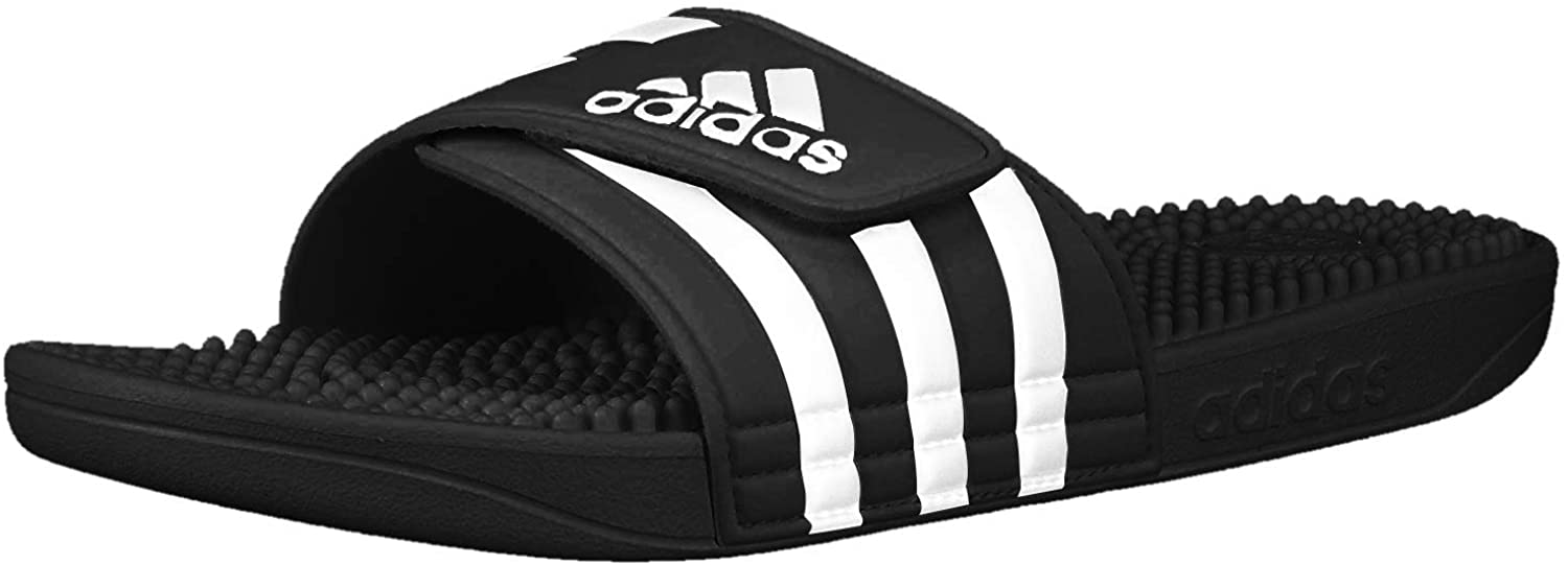 adidas Unisex Adissage Slides Sandal, Black/White/Black, 7 US Men