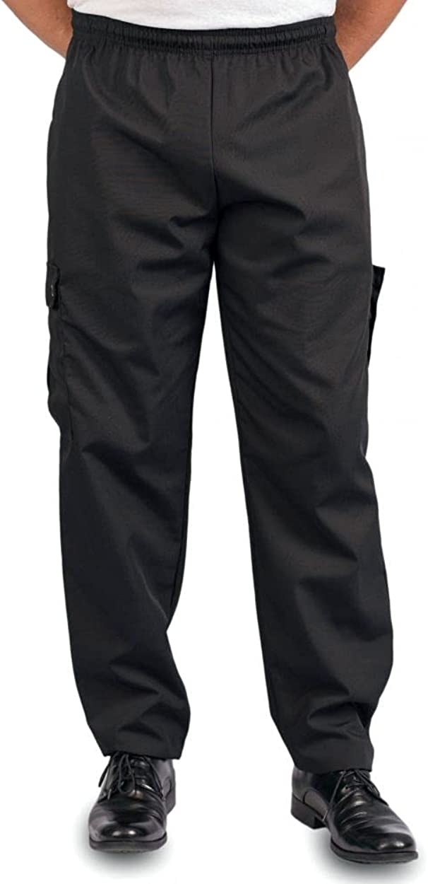 Black Cargo Style Chef Pant