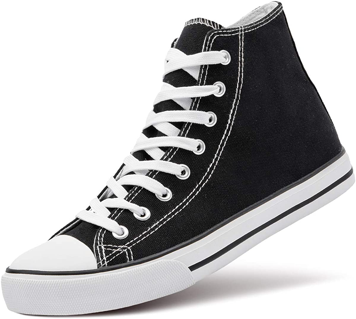 ZGR Men’s High Top Canvas Sneakers Lace Up Classic Casual Walking Shoes