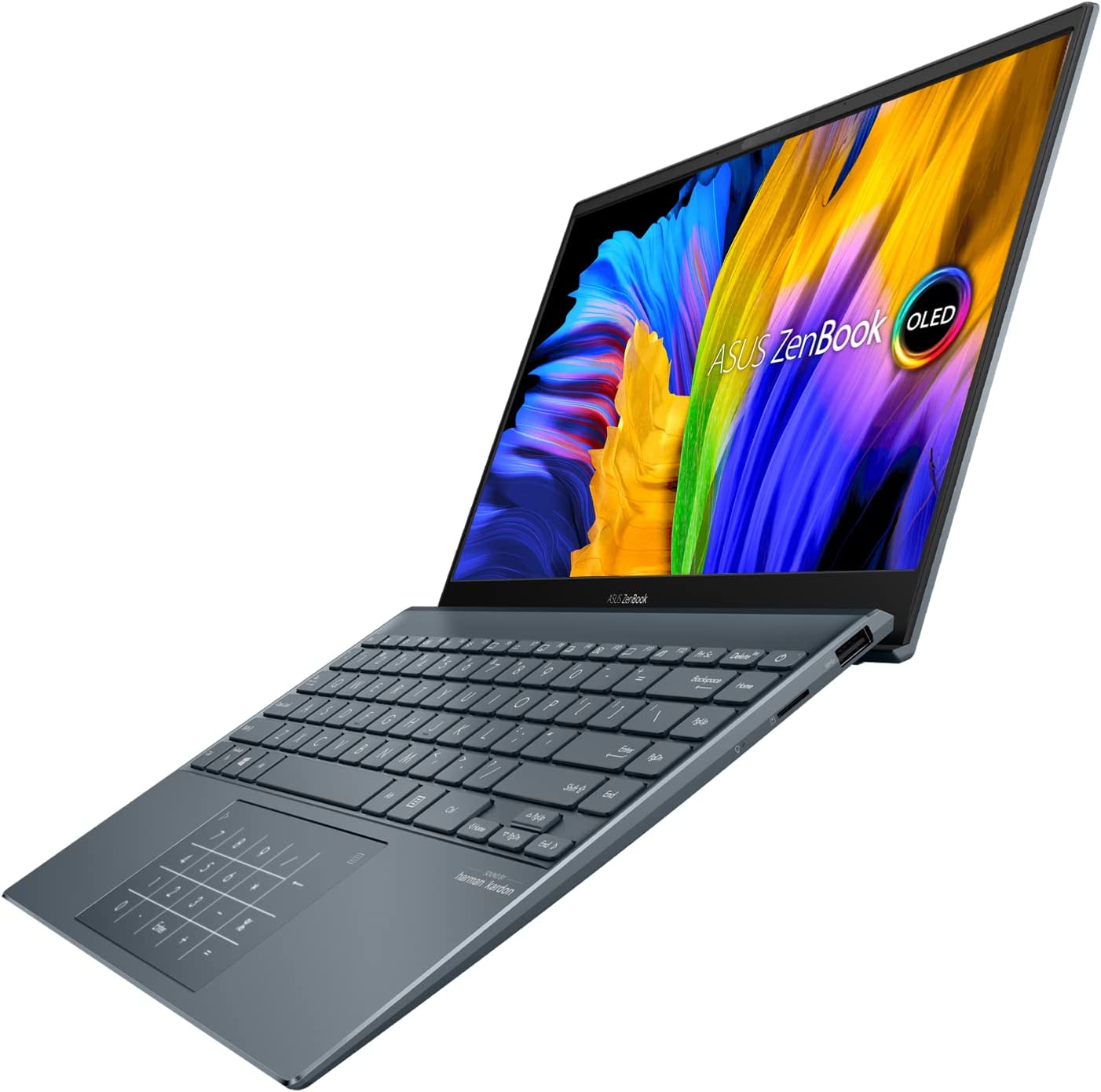 ASUS ZenBook 13 Ultra-Slim Laptop, 13.3 OLED NanoEdge, Intel Evo Platform i5-1135G7, 8GB LPDDR4X RAM, 256GB SSD, Thunderbolt 4, Wi-Fi 6, Windows 11 Home, AI Noise-Cancellation, Pine Grey, UX325EA-DH51