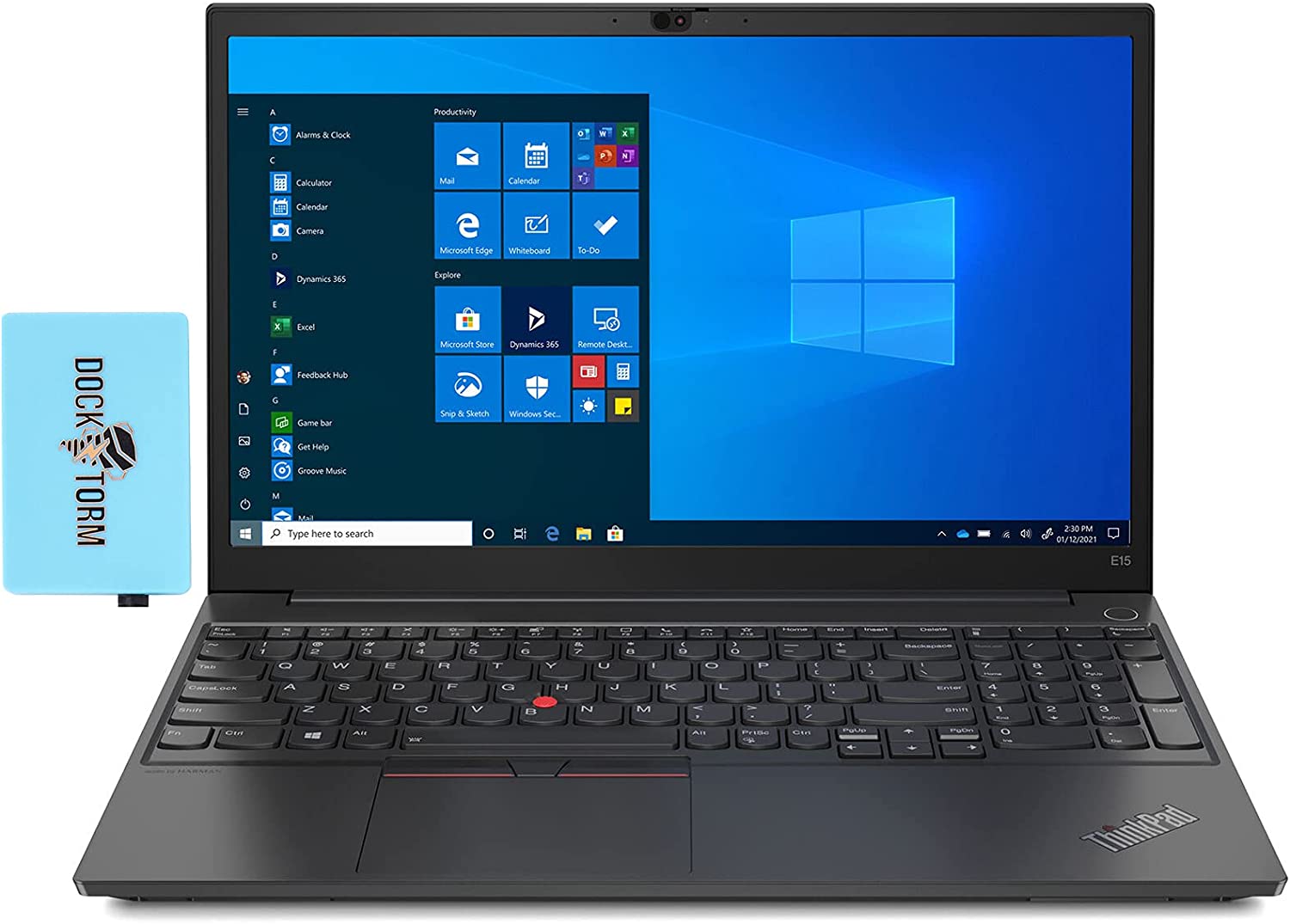 Lenovo ThinkPad E15 Gen 2 Home & Business Laptop (AMD Ryzen 5 4500U 6-Core, 16GB RAM, 512GB PCIe SSD, AMD Radeon, 15.6" Full HD (1920x1080), WiFi, Bluetooth, Webcam, Win 10 Pro) with Hub