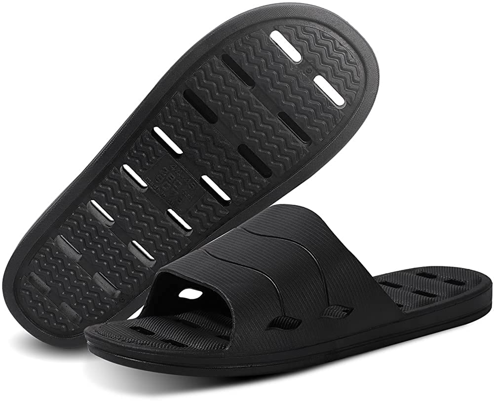 Shower Sandal Slippers with Drainage Holes Quick Drying Bathroom Slippers Gym Slippers Soft Sole Open Toe House Slippers for Men and Women