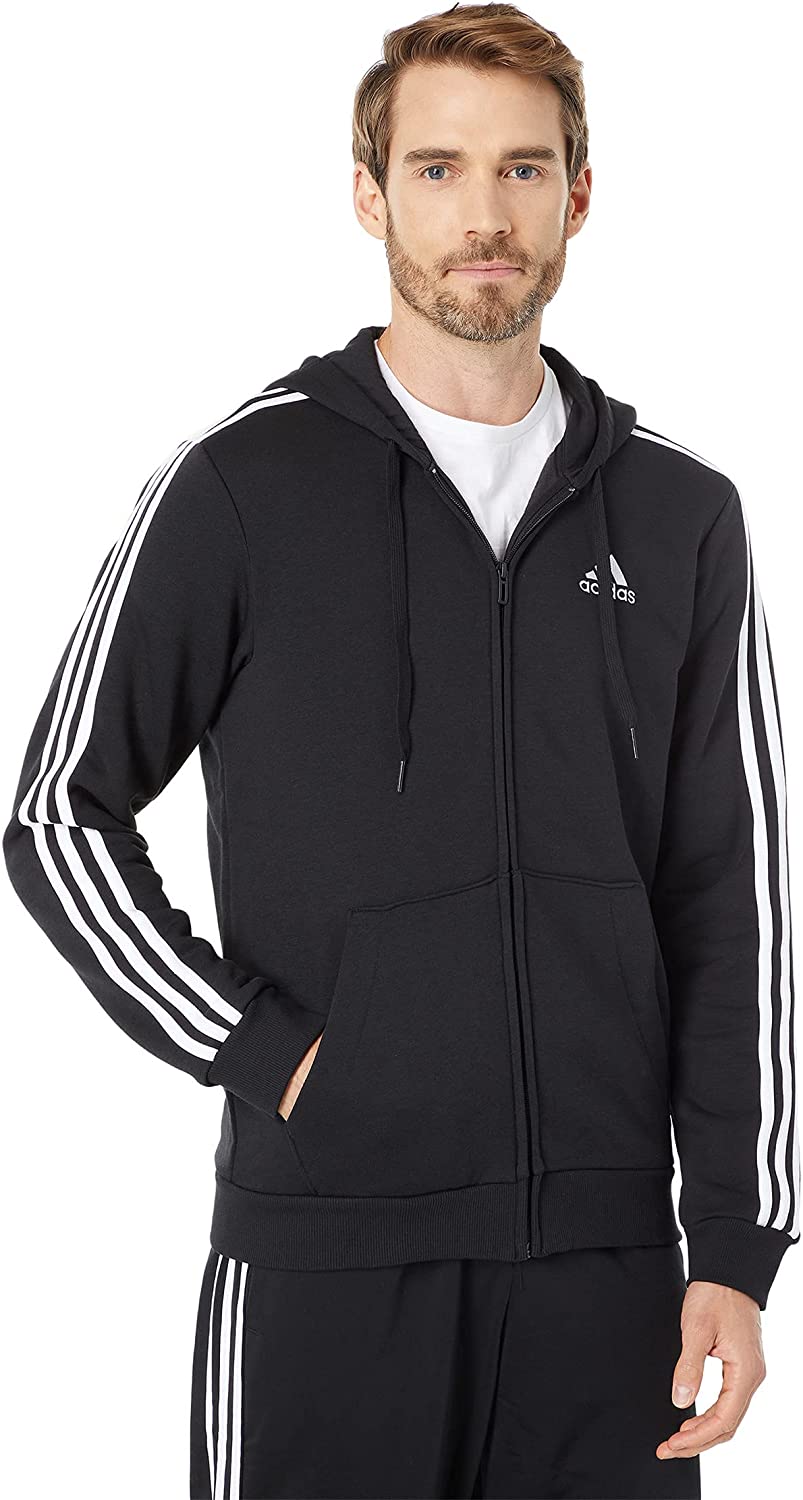 adidas Men's Essentials Fleece 3-Stripes Full-Zip Hoodie