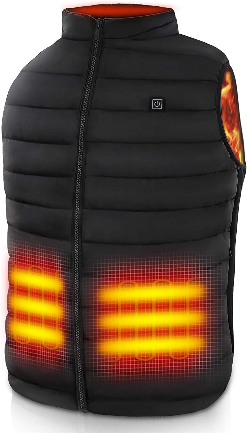 Heated Vest, Lightweight Heating Jacket USB Electric Body Warmer Clothes for Men and Women( Battery Not Included)