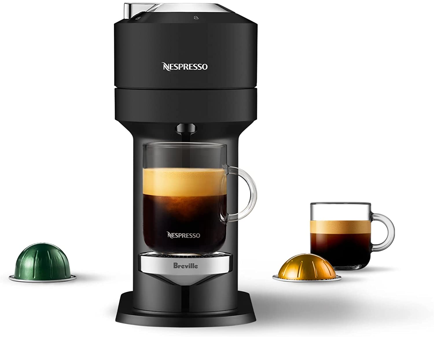 Nespresso Vertuo Next Coffee Maker and Espresso Machine by Breville, Deluxe Matte Black Chrome