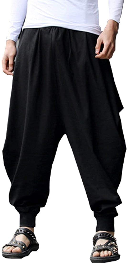 ONTTNO Men's Loose Stretchy Waist Casual Ankle Length Pants