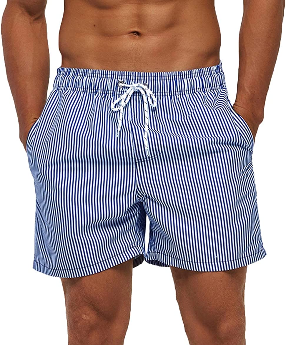 SILKWORLD Men's Swim Shorts Summer Bathing Suit with Pockets