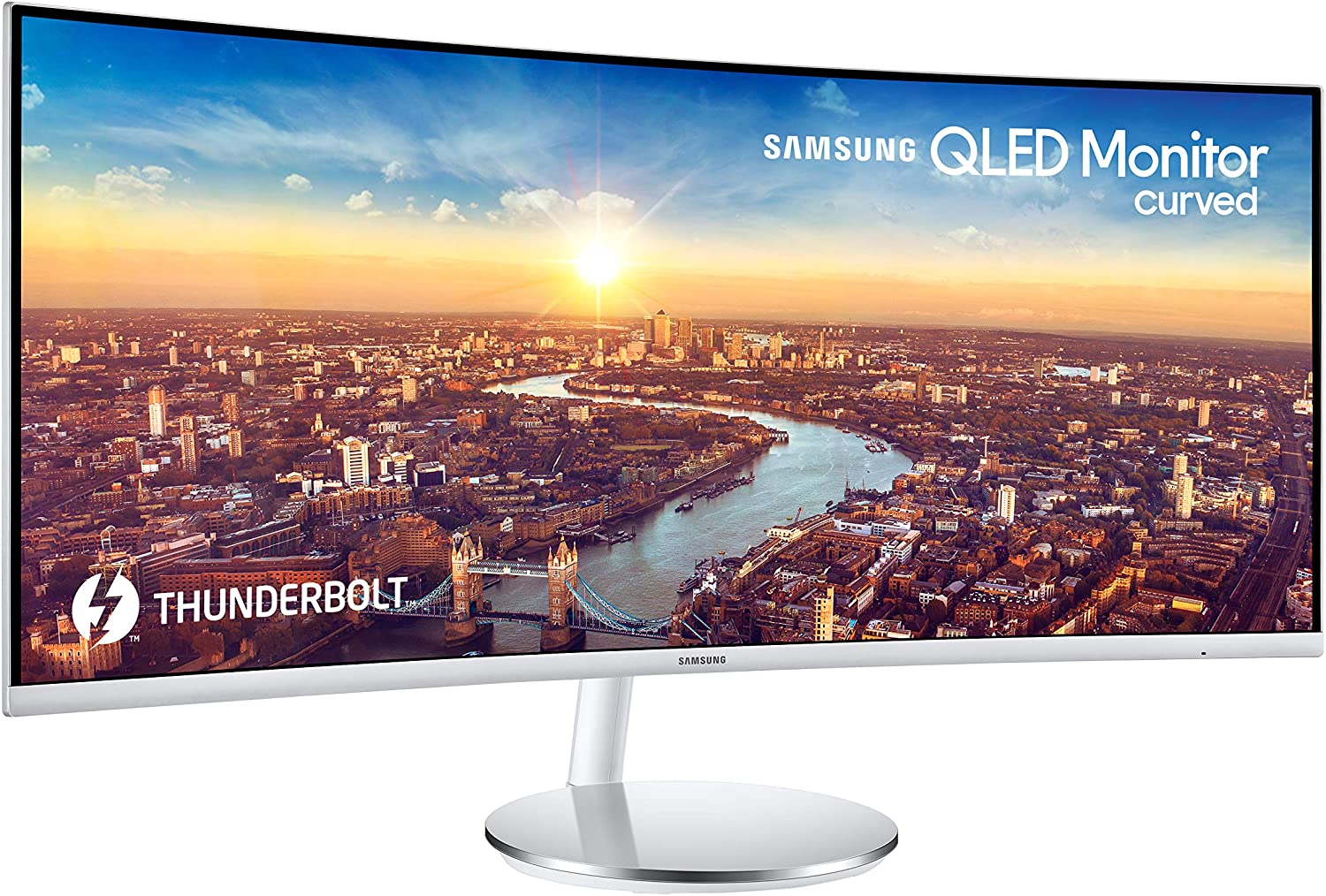SAMSUNG J791 Series 34-Inch Ultrawide QHD (3440x1440) Computer Monitor, 100Hz, Thunderbolt 3 Daisy Chain, QLED, HDMI, USB Hub, Height Adjustable Stand (LC34J791WTNXZA), White