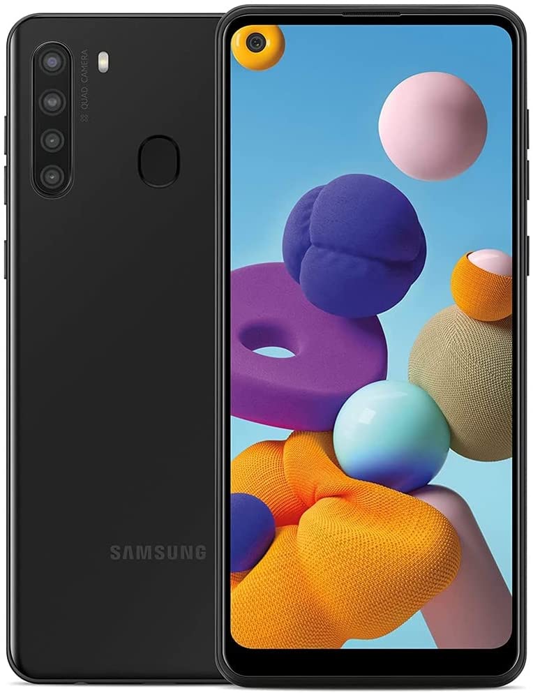 Samsung Electronics Galaxy A21 Factory Unlocked Android Cell Phone, US Version Smartphone, 32GB Storage, Long-Lasting Battery, 6.5” Infinity Display, Quad Camera, Black (Renewed)