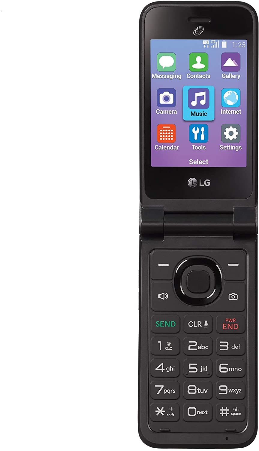 TracFone Carrier-Locked LG Classic Flip 4G LTE Prepaid Flip Phone- Black - 4GB - Sim Card Included – CDMA