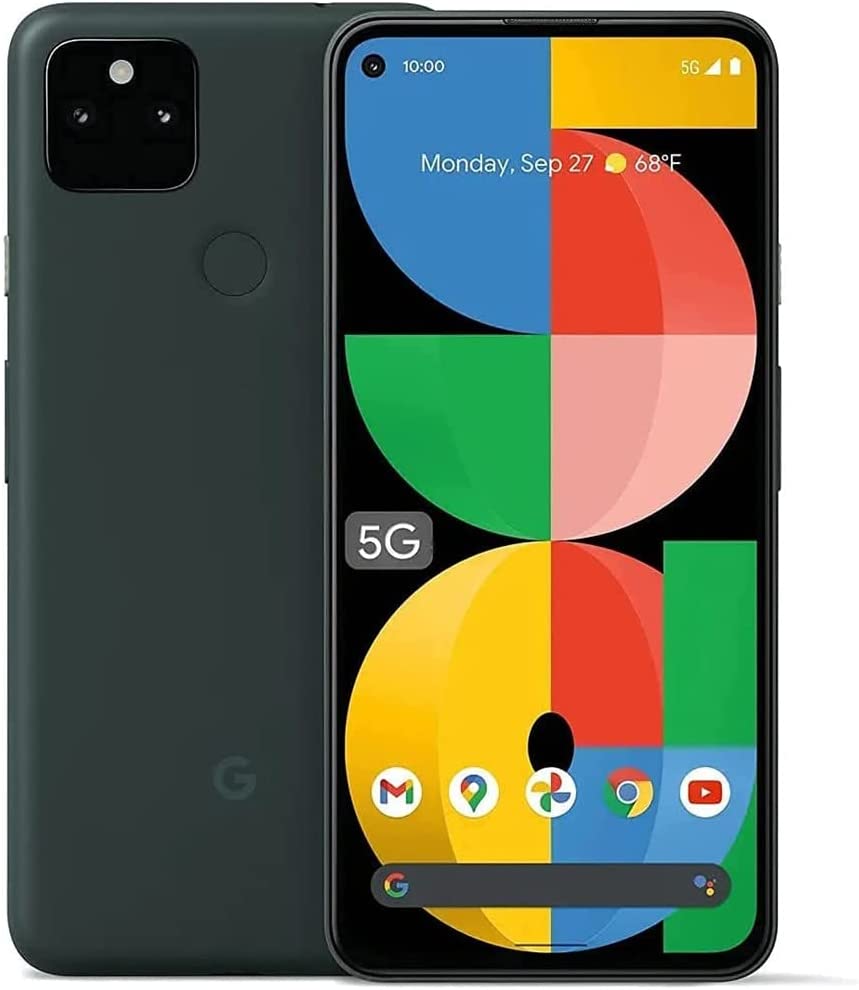 Google Pixel 5a with 5G (128GB, 6GB) 6.34" OLED, Snapdragon 765G, 4K Dual Camera, IP67 Water Resistant, Volte Fully Unlocked (GSM+CDMA, Global US Model) (w/Fast Car Charger, Mostly Black)
