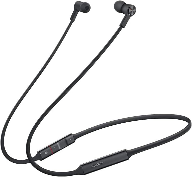 Huawei Wireless Earphones, FreeLace Sport Earphone Bluetooth Wireless Headset Memory Cable Metal Cavity IPX5 Fast Charging,Sold by Rolling Tek(Black)