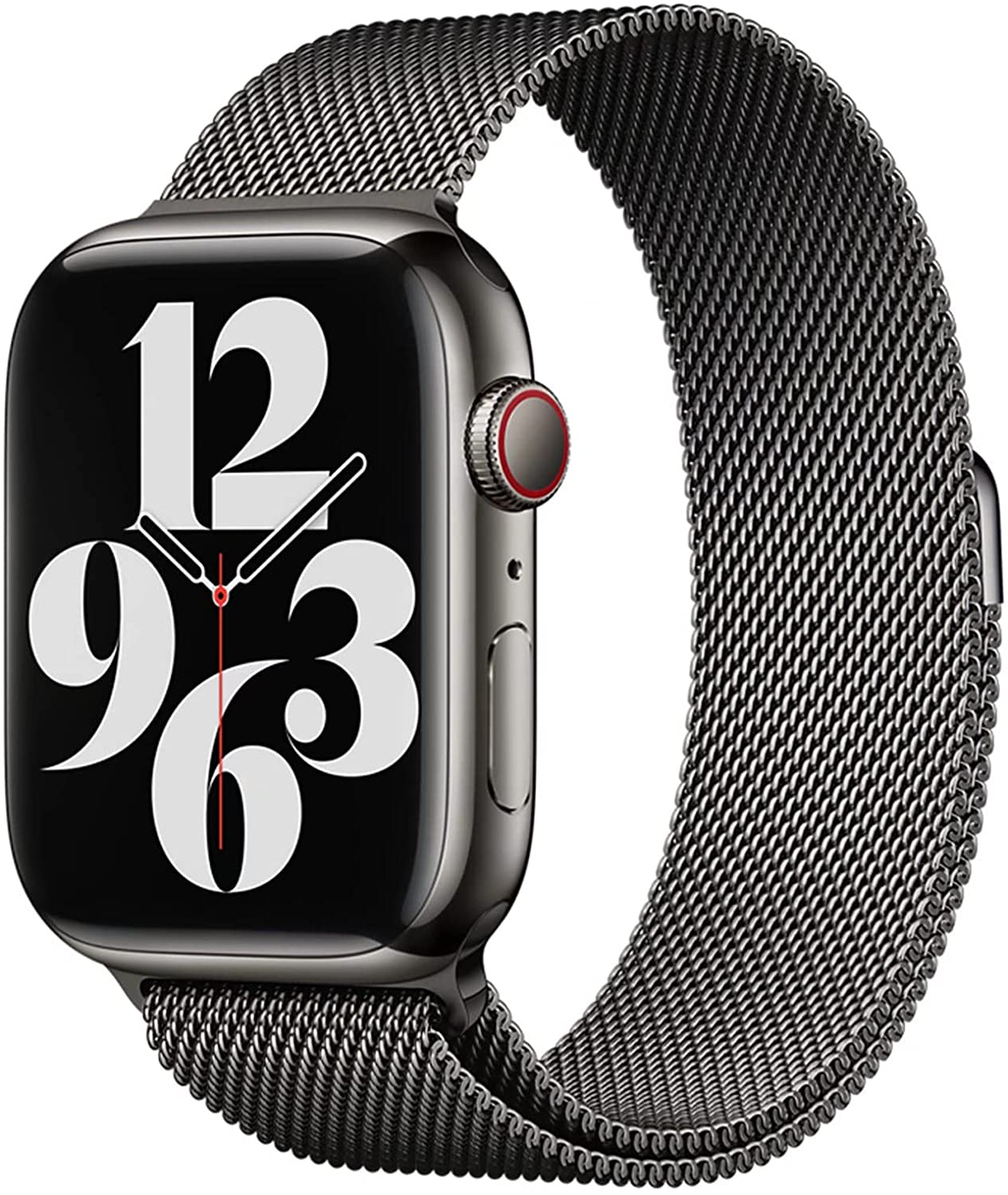 Esroyita Metal Magnetic Bands Compatible with Apple Watch Band 42mm 44mm 45mm,Stainless Steel Milanese Mesh Loop Sport Replacement Wristband for iWatch Series 7/6/5/4/3/2/1,SE,Women,Men,Black