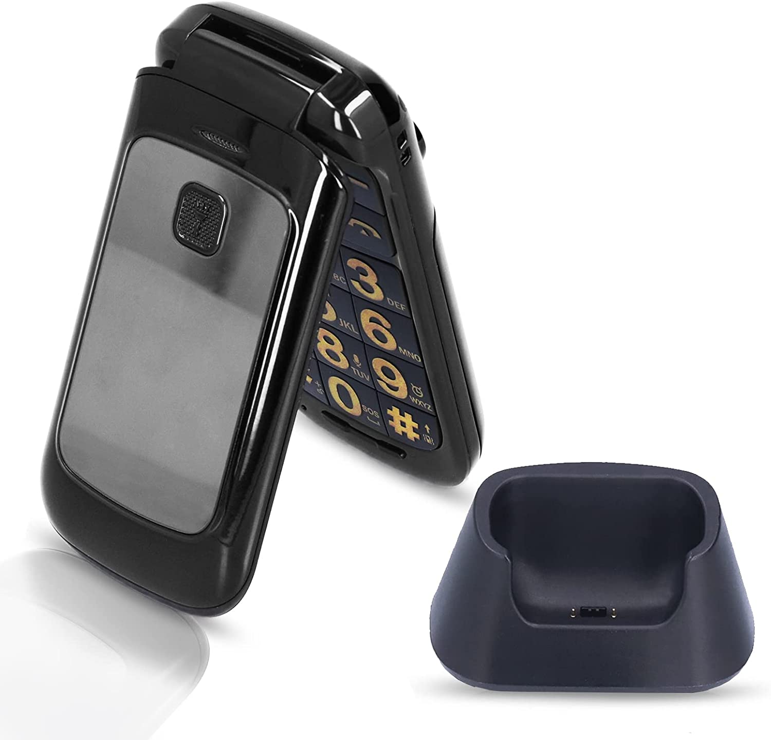 Unlocked Senior Flip Cell Phone,2G Easy to Use Big Button Phone for Seniors,2.4 Inches Dual SIM Flip Phone with 1200mah Battery(Black)