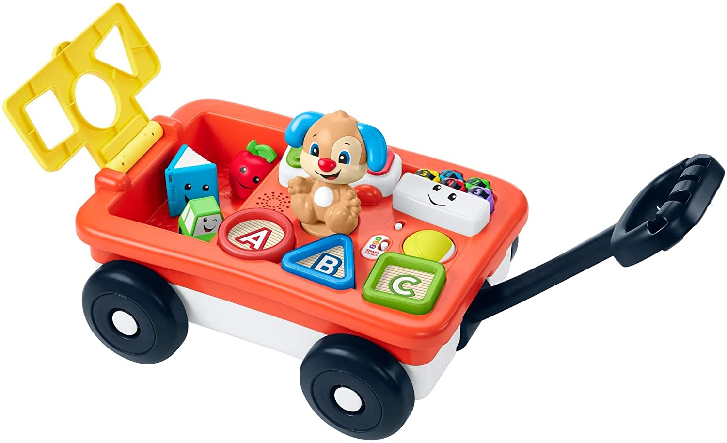 Fisher-Price Laugh & Learn Pull & Play Learning Wagon, interactive activity toy with Smart Stages learning content for babies and toddlers ages 6 months and up [Amazon Exclusive]