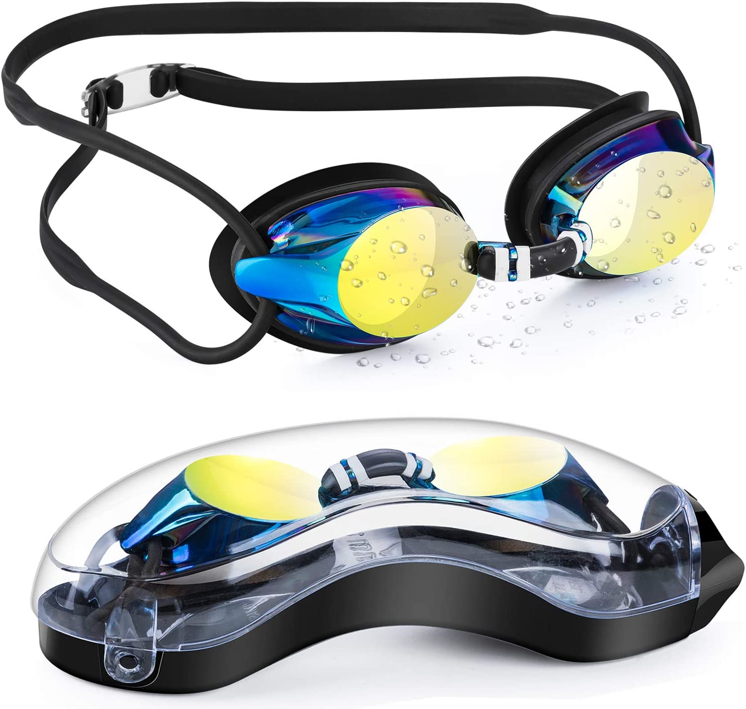 Portzon dynamics Swim Goggles , Anti Fog Clear No Leaking Swimming Goggles for Adult Men Women