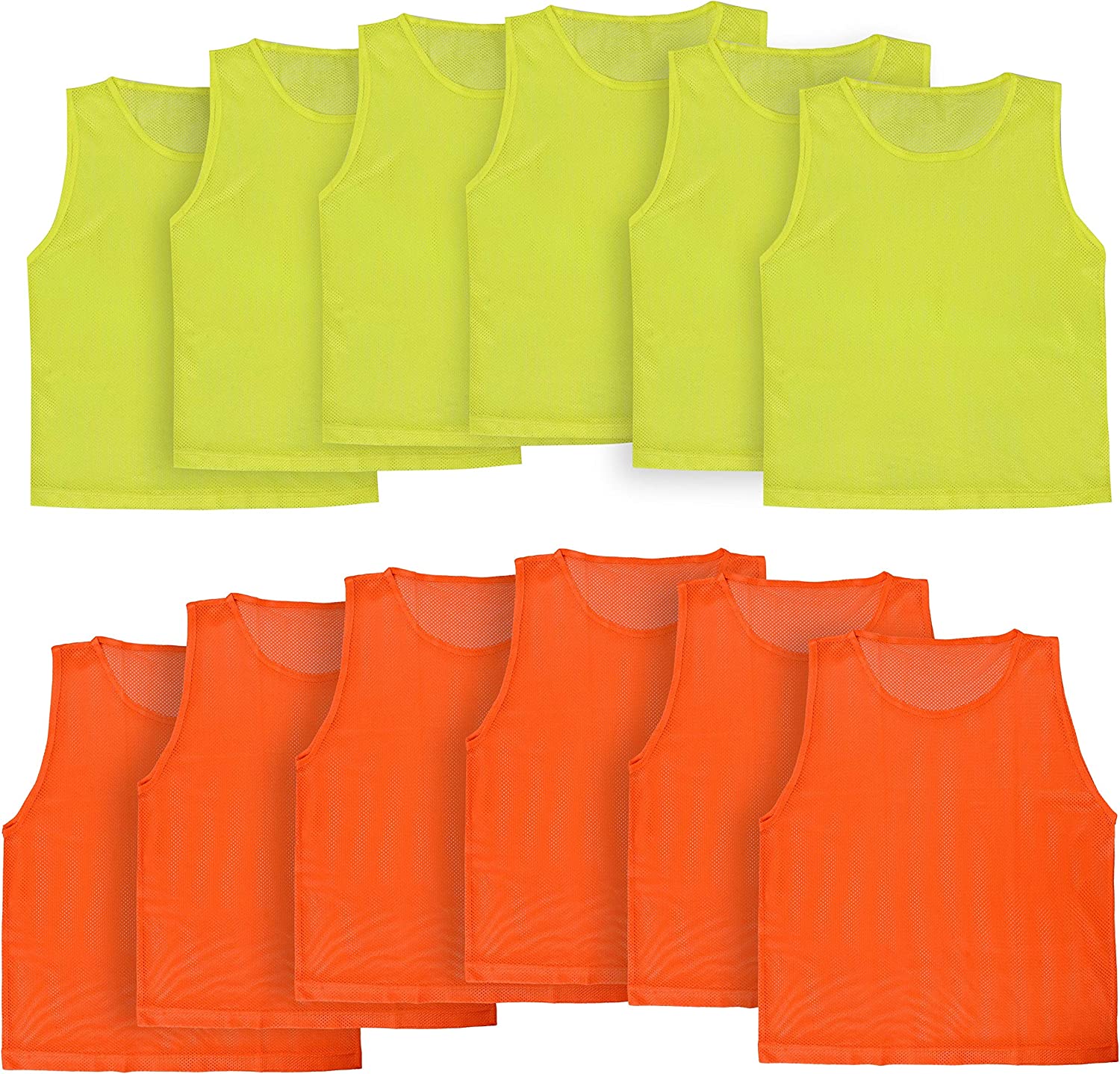 Athllete LITEMESH Pinnies Scrimmage Vests Team Practice Jersey for Child Youth Teen & Adult (12 Jerseys) Lightweight Pennys