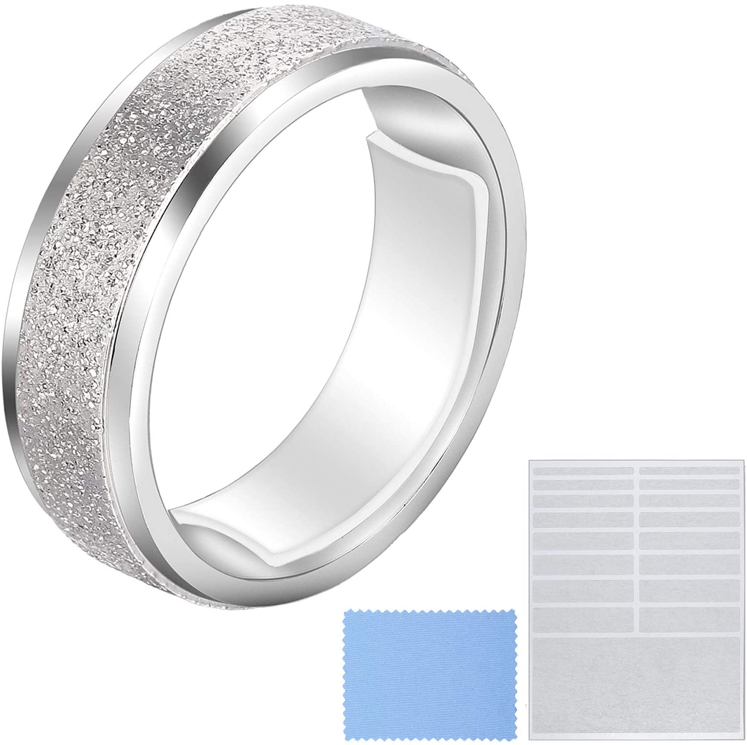 Ring Size Adjuster Loose Rings Adjuster Invisible Ring Sizer with Clean Cloth for Wide Ring Fixing, 5 Sheets (85 Pieces Totally)