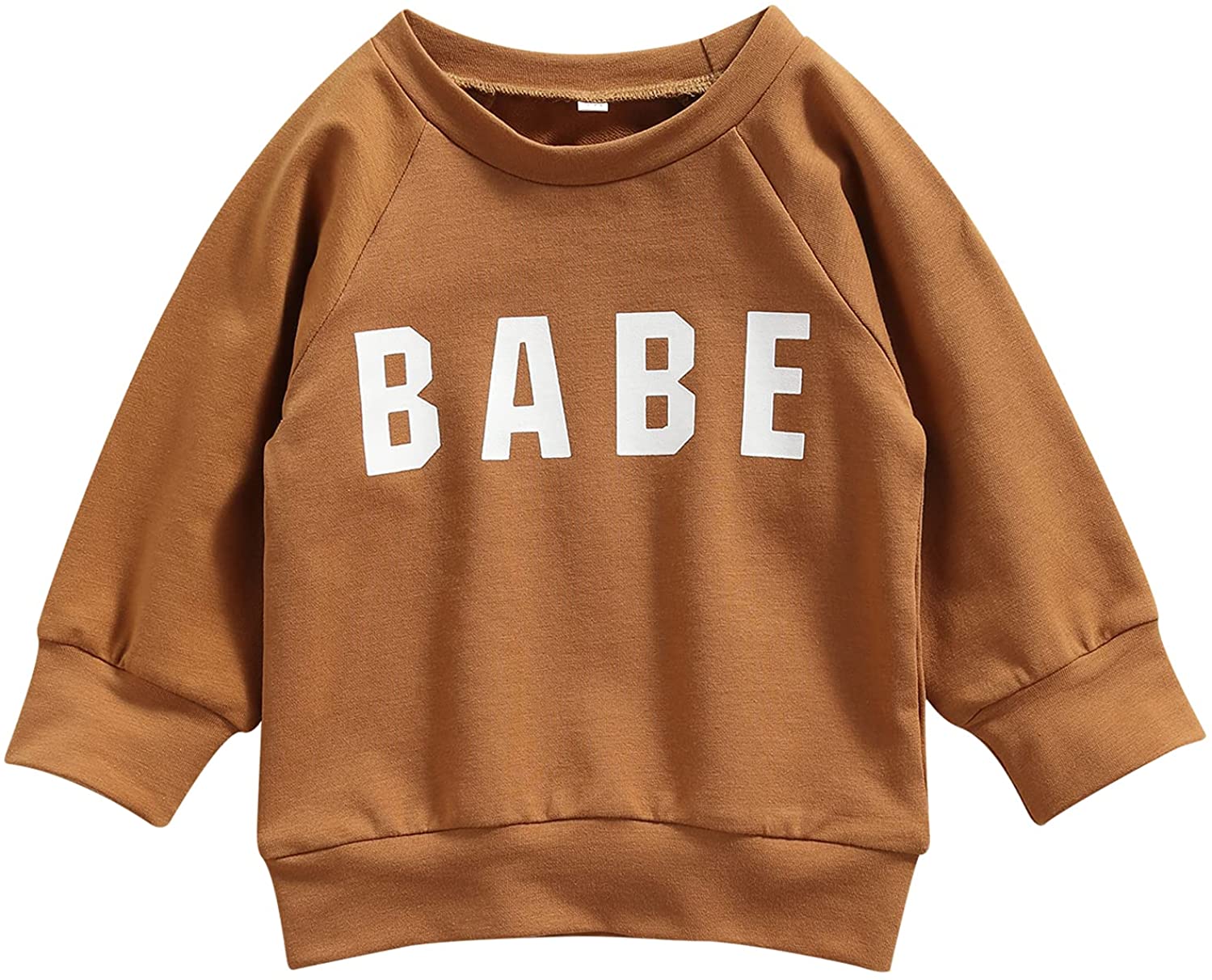 Kids Infant Baby Boy Girls Clothes Babe Letter Printed Long Sleeve Pullover Sweatshirt Shirt Sweater Tops