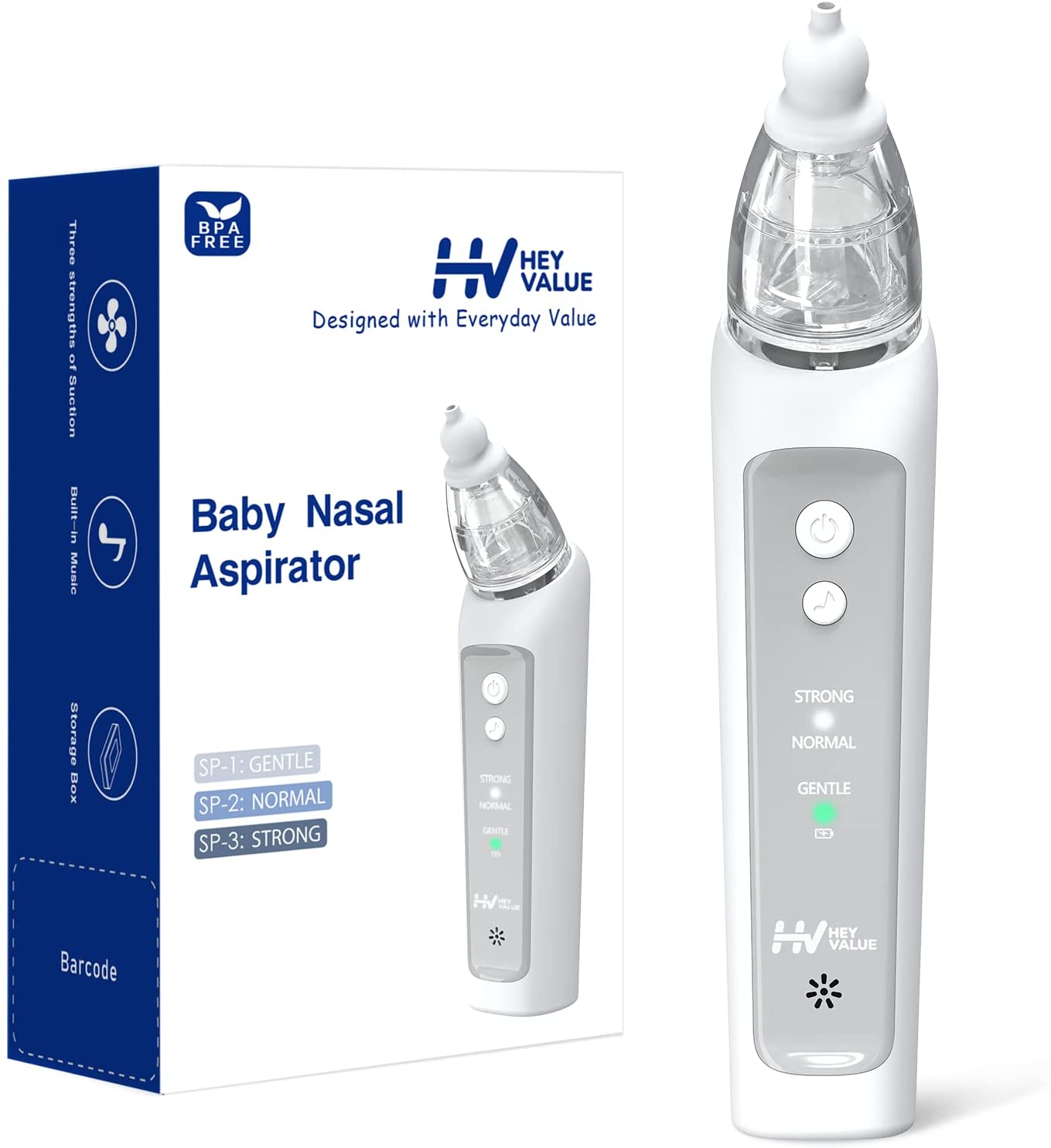 Baby Nasal Aspirator | Nose Sucker for Baby | Baby Nose Cleaner | Electric Nasal Aspirator for Toddler, Rechargeable with Music Function Adjustable Volume