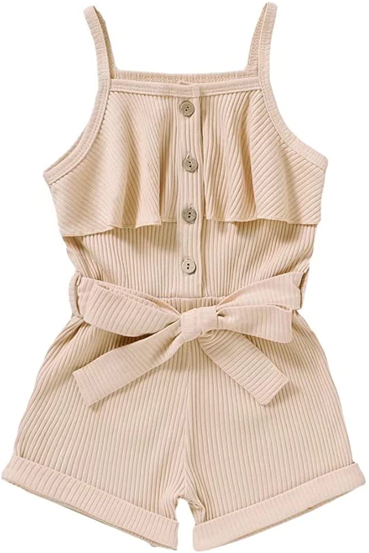 Tepuce Toddler Girl Clothes Baby Strap Sleeveless One Piece Halter Romper Casual Summer Jumpsuit