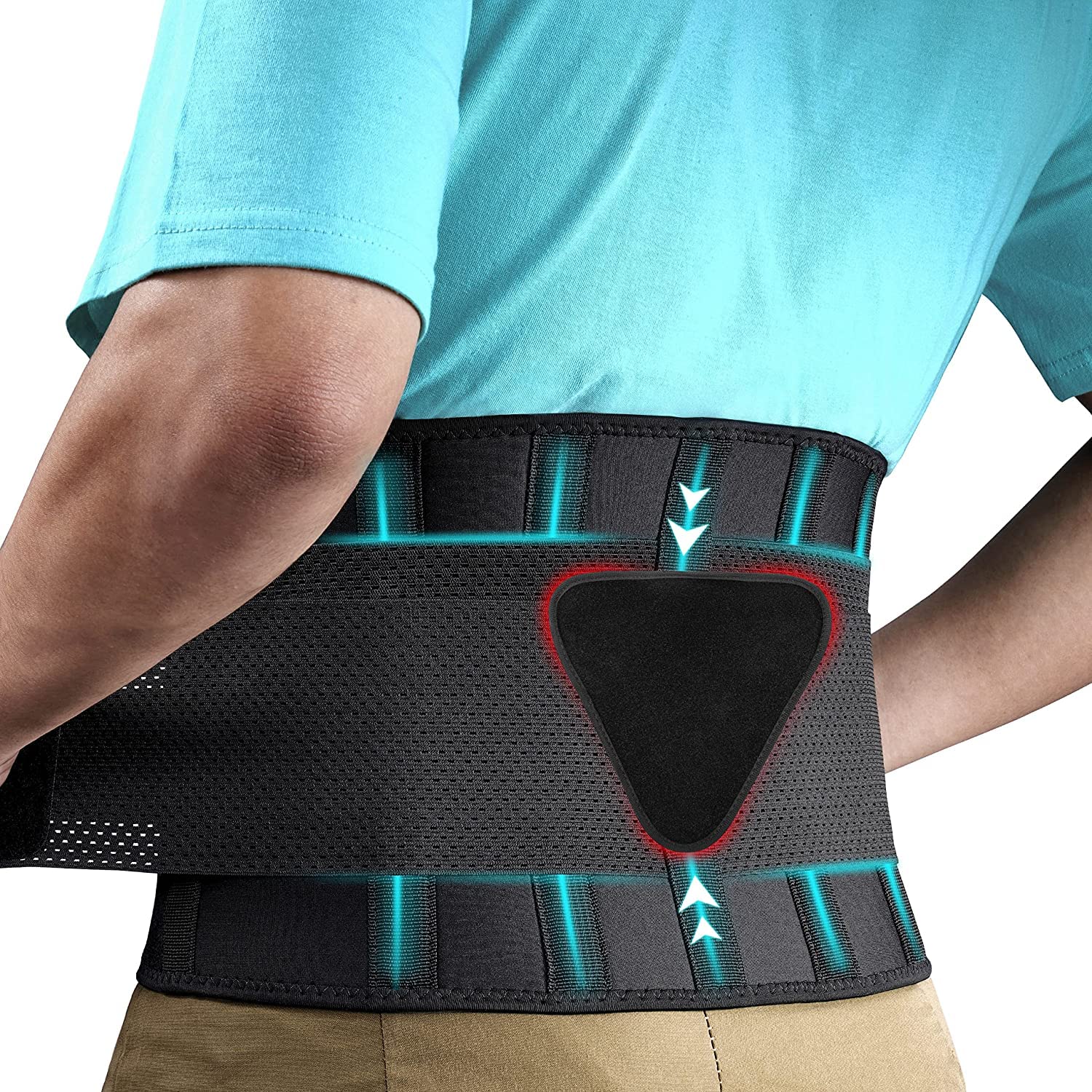 FEATOL Back Brace for Lower Back Pain, Back Support Belt for Women & Men, Breathable Lower Back Brace with Lumbar Pad, Lower Back Pain Relief for Herniated Disc, Sciatica, Large Size/ X Large Size (Wa
