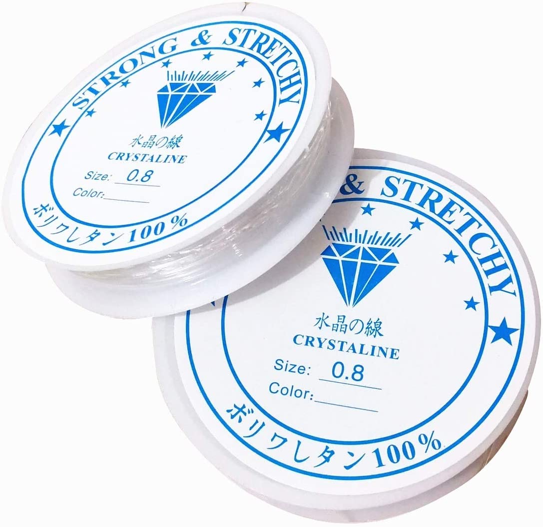 Amaney 0.8mm Elastic String, Stretchy Bracelet String Crystal String Bead Cord for Bracelet, Beading and Jewelry Making