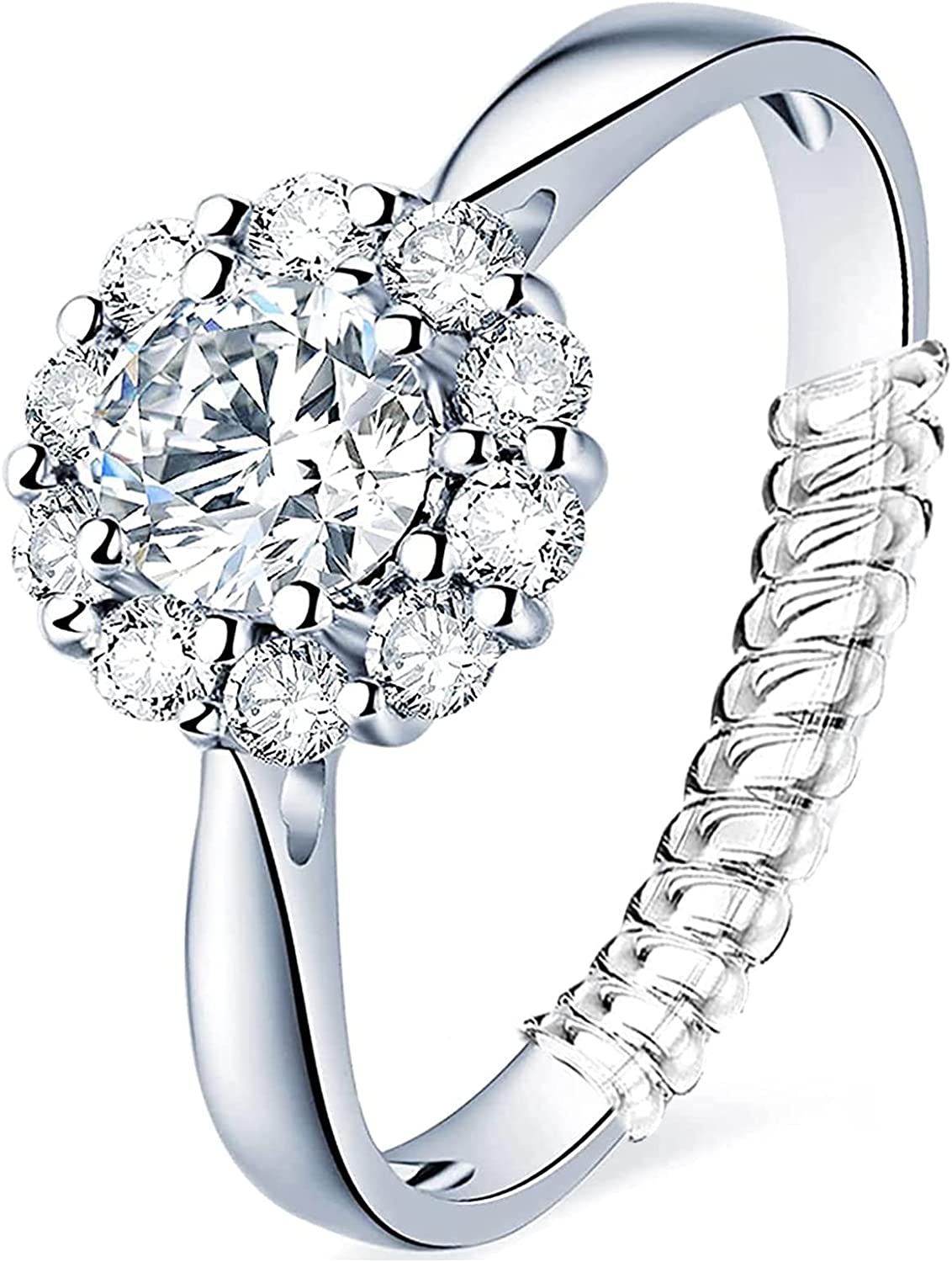 Ring Size Adjuster for Loose Rings - Invisible Spiral Transparent Silicone Ring Guard Clip Jewelry Tightener Resizer Set for Making Jewelry Fitter, Sizer, Guard, Spacer （8 Pack, 4 Sizes ）