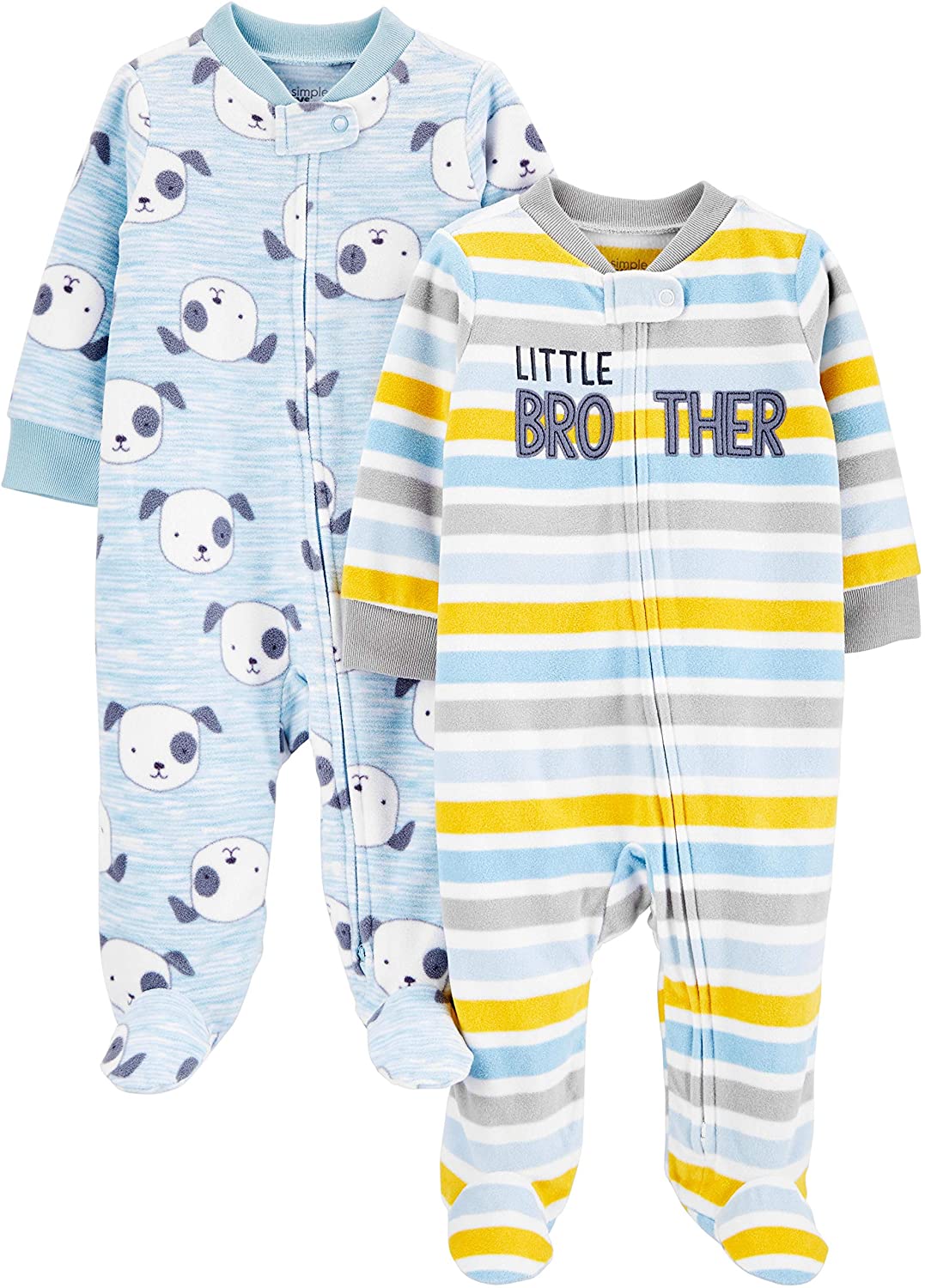 Simple Joys by Carter's Baby Boys' Fleece Footed Sleep and Play, Pack of 2