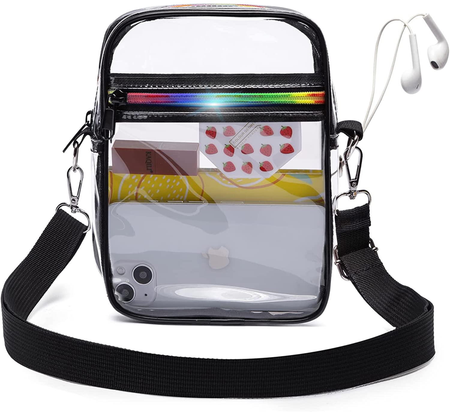 Clear Purse Stadium Approved, Clear Crossbody Bag, Clear Concert Handbag for Women