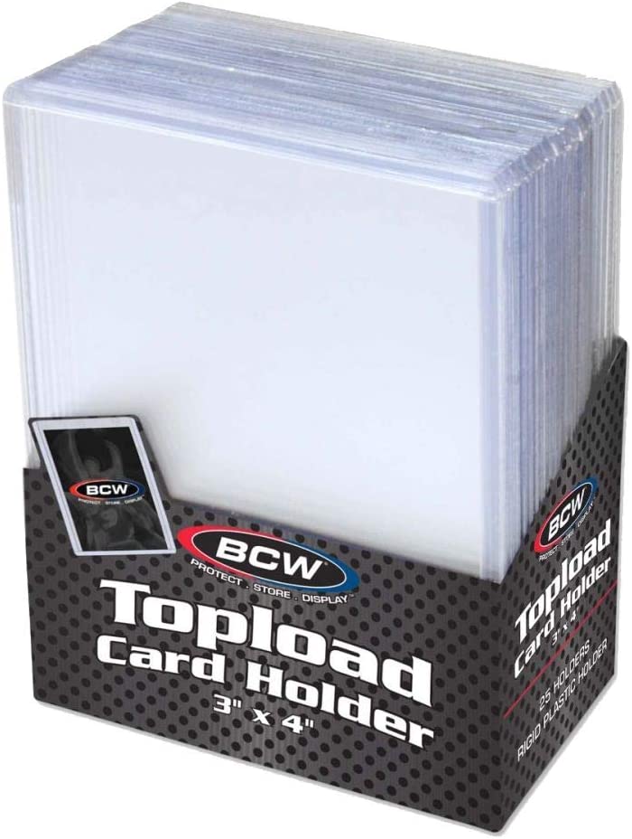 BCW 3" x 4" Topload Card Holder for Standard Trading Cards | Up to 20 pts | 25-Count