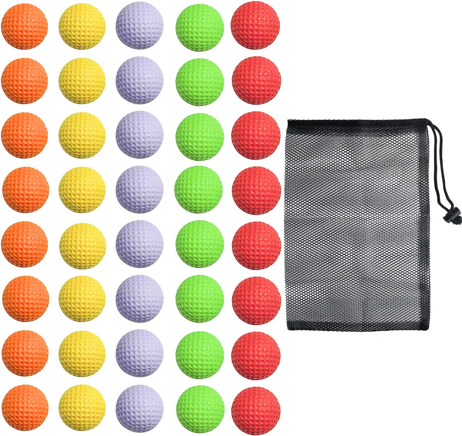 40 Pack Foam Golf Practice Balls - Realistic Feel and Limited Flight Training Balls for Indoor or Outdoor