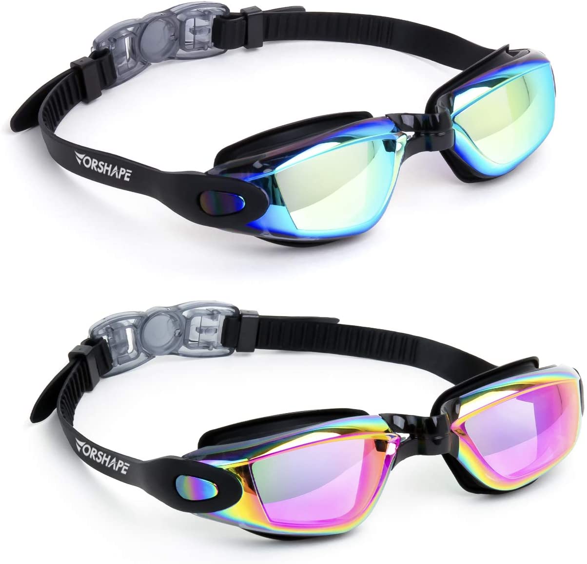 Vorshape Swim Goggles Pack of 2 Swimming Goggle No Leaking Adult Men Women Youth
