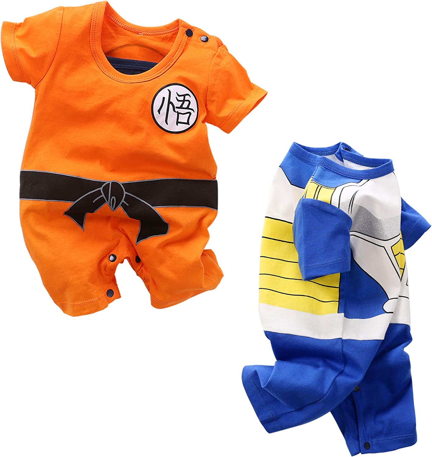 YFYBaby Baby Boys' 2 Pack Short Sleeve Romper Toddler Cartoon Onesie Outfits