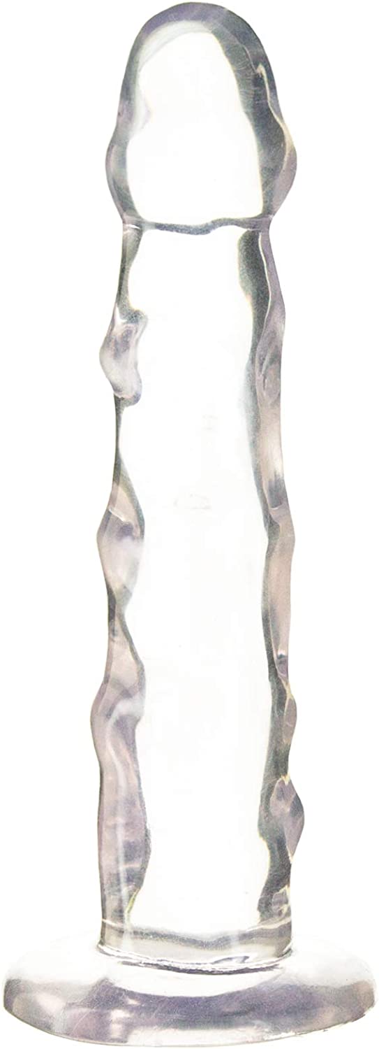 pure love Dildo with Suction Cup, Ultra-Raised Ridges, Adult Sex Toy, Crystal Clear, 7"