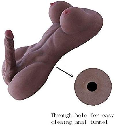 Solid Sex Dolls Realistic Human Torso Masturbation Dildo and Anal Love Dolls Dildo Sex Toys for Women for Men (Brown, 21×12×6.3 in)