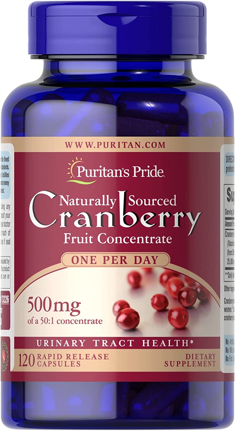 Puritan's Pride One A Day Cranberry Capsules, 120 Count (Pack of 2)