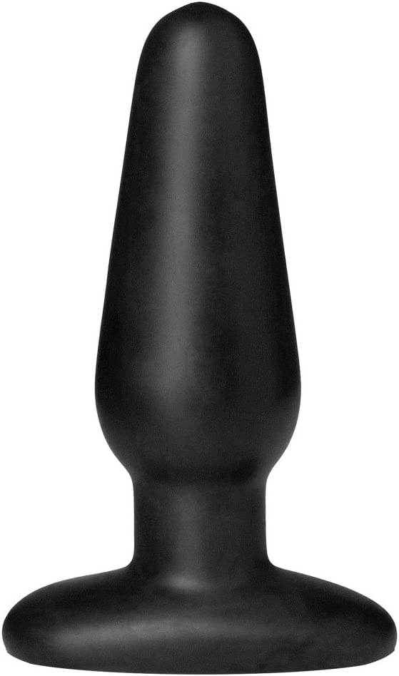 Doc Johnson TRUSKYN Dual Density Silicone - The Tru Plug - Taper - 4.5 in. Long and 1.3 in. Wide - Firm Core with Soft Skin-Like Exterior - Anal Toy - Black