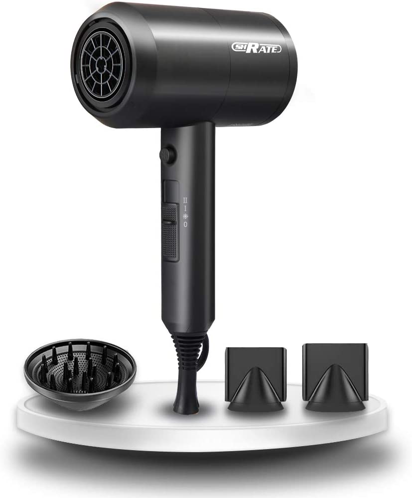 SHRATE Ionic Hair Dryer, Professional Salon Negative Ions Hair Blow Dryer Powerful 1800W for Fast Drying with 3 Heating / 2 Speed/Cool Button, Constant Temperature Hair Care Without Damaging Hair