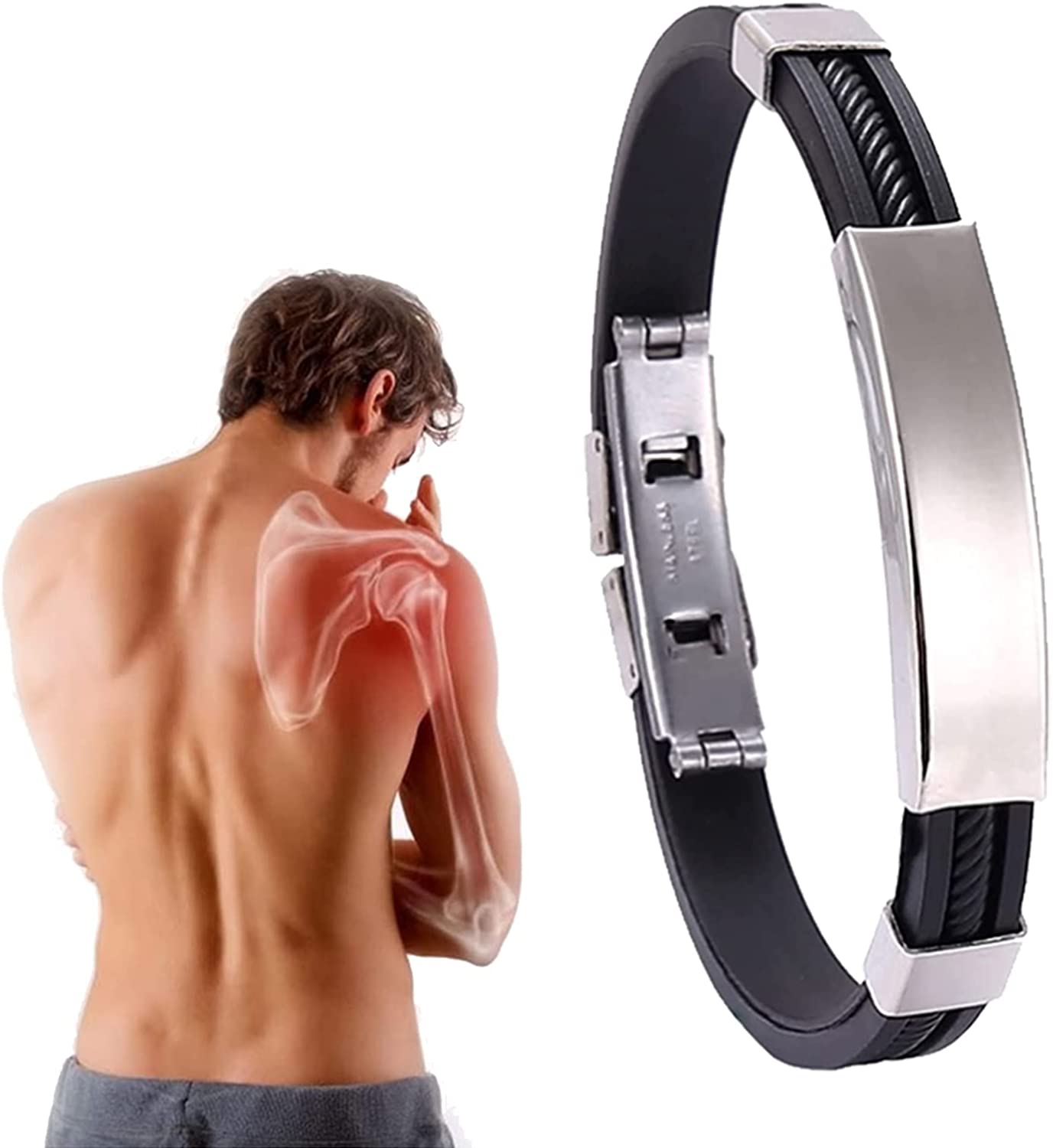 IONPRO Titanium Detox Wristband,Titanium Detox Lymph Unclog Wristband，Titanium Detox Lympunclog Wristband,Lymph Detox Magnetic Bracelets Titanium,Mproves Blood Circulation (Black)