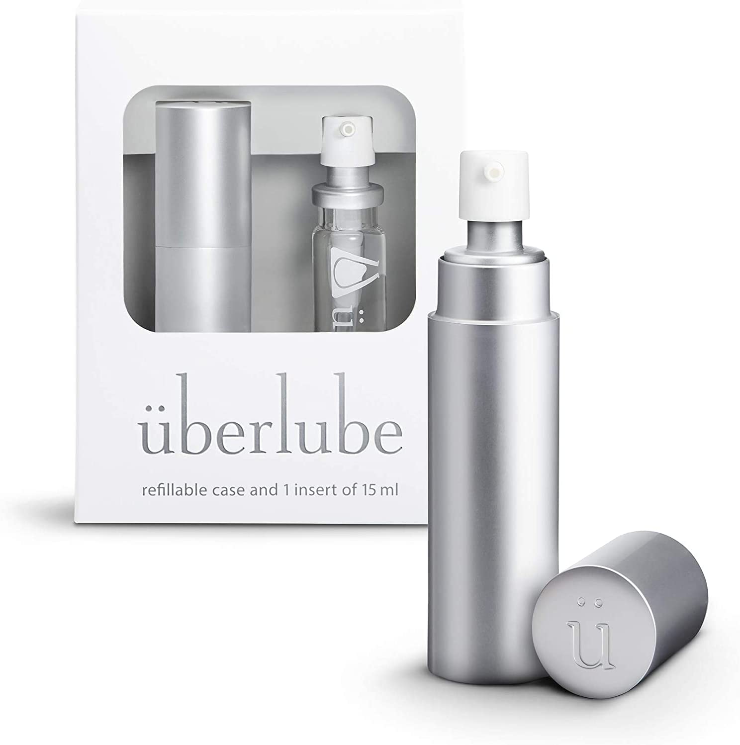 Überlube Silicone Lubricant Travel Tube | Latex-Safe Silicone Lube Personal Lubrication | Unscented Sex Lube for Couples, Flavorless, Zero Residue, Works Underwater - Silver 15ml