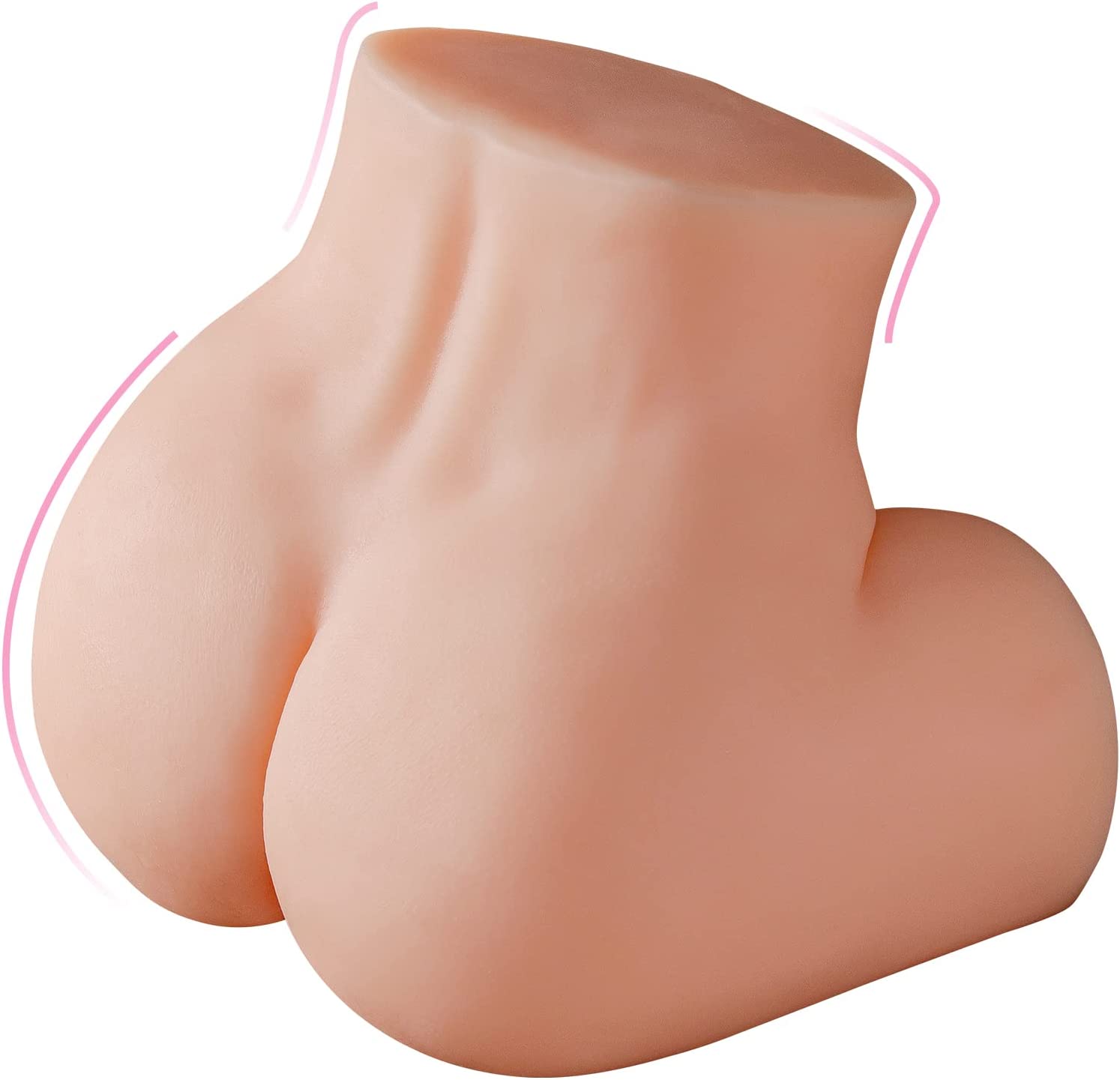 Letitfun 4.6lb Realistic Male Masturbator TPE Sex Toy, Realistic Vagina Anal 3D Buttocks Dual Channel Design, Male Masturbation Sex Doll