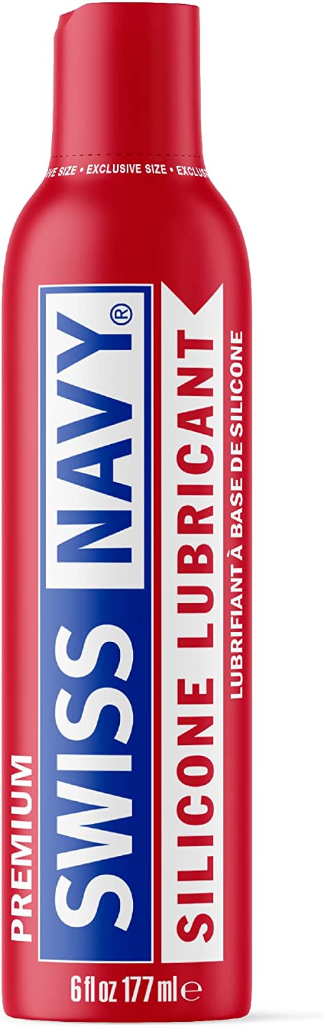 Swiss Navy Premium Silicone Based Lubricant, 6 Ounce Personal Lube Sex Gel for Men Women & Couples, Condom & Latex Safe Hypoallergenic Unscented Zero Residue lubrication, Works Underwater