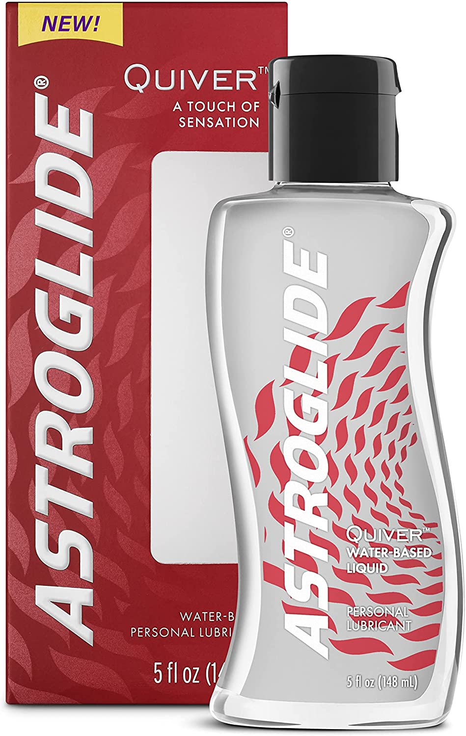 Astroglide Quiver Personal Lubricant (5 oz.) | Subtle Tingling Sensation | Water-Based Personal Lube for Couples, Men and Women | Condom-Compatible and Toy-Friendly Sex Lube