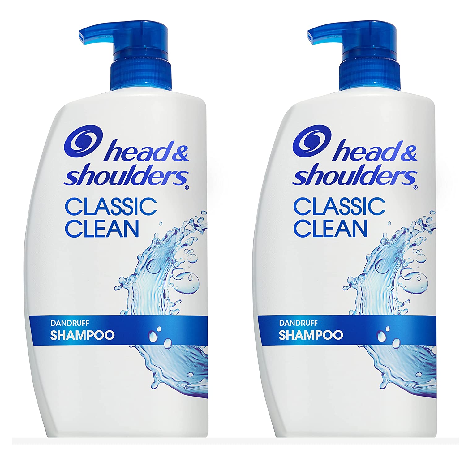 Head and Shoulders Shampoo, Anti Dandruff Treatment and Scalp Care, Classic Clean Scent, for All Hair Types including Color Treated, Curly or Textured Hair, 32.1 fl oz, Twin Pack